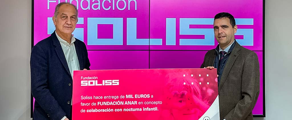 Fundación Soliss entrega a la Fundación ANAR un cheque de 1.000 € de la carrera infantil de “La Nocturna de Toledo”